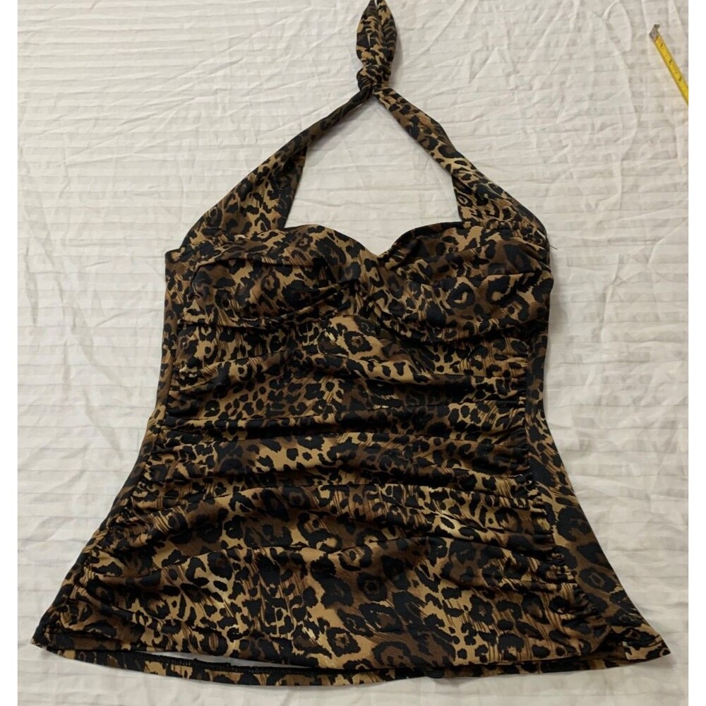 WHITE STAG WOMENS SWIM WIRE FREE TANKINI TOP SIZE M